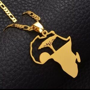 Gold Africa Pendant Necklace